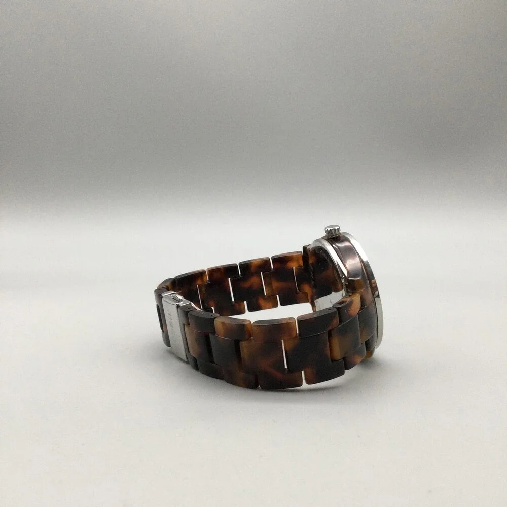 Fossil Stella ES2456 Womens Watch 37mm Faux Tortoise Crystals New Battery 6.75